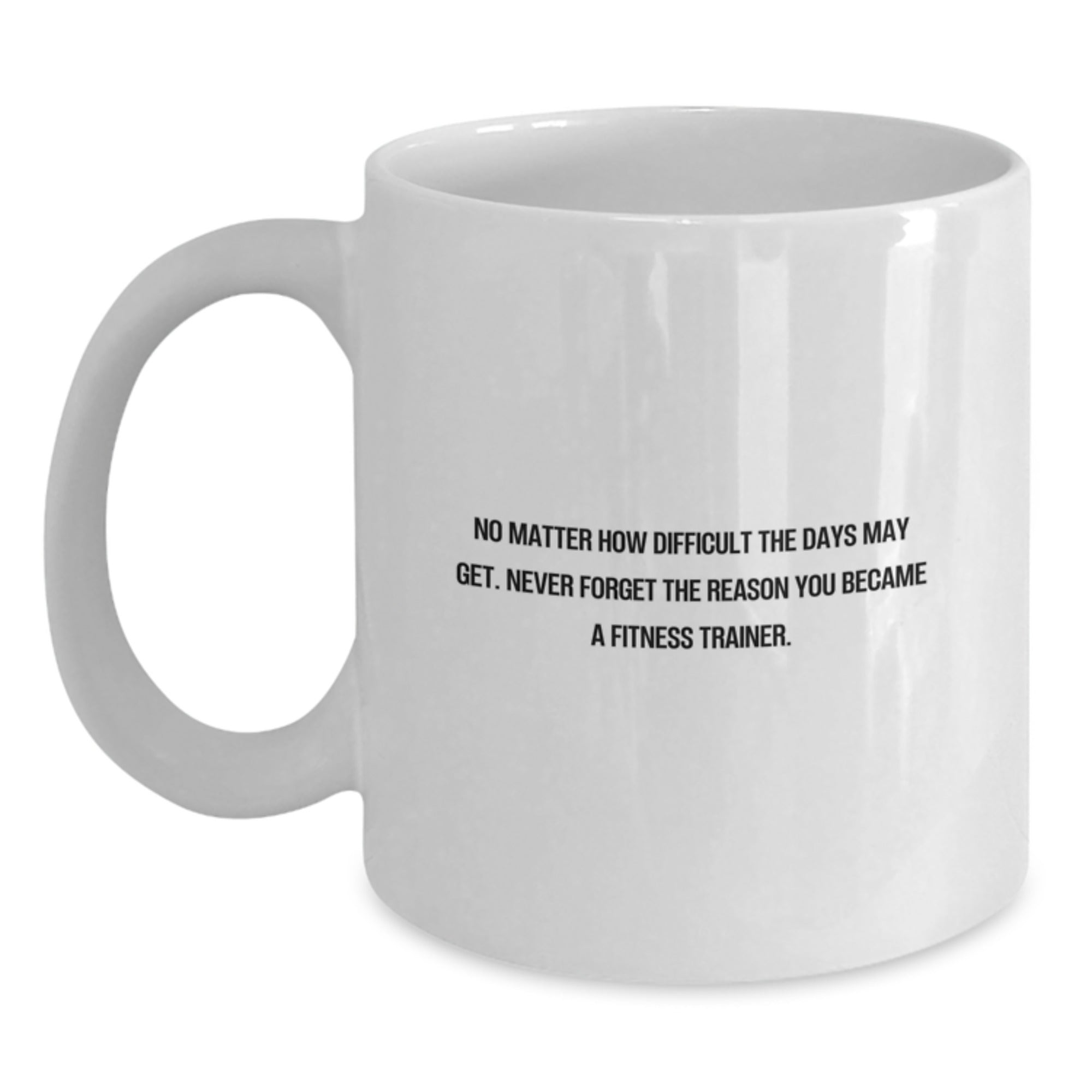 Funny Fitness Trainer Gifts for Her - White Coffee Mug, Inspirational Quote: Never Forget The Reason You Became A Fitness Trainer, Christmas Unique Gifts from Women - Main