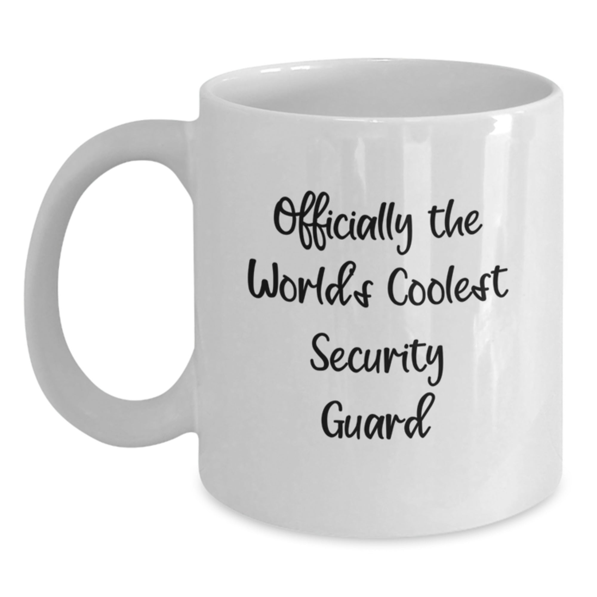 Funny Security Guard Gifts for Men, Women, or Friends - White Coffee Mug with 'Officially The World's Coolest Security Guard' Quote - Gifts from Family, Coworkers, or Friends - Perfect for Graduation - Main