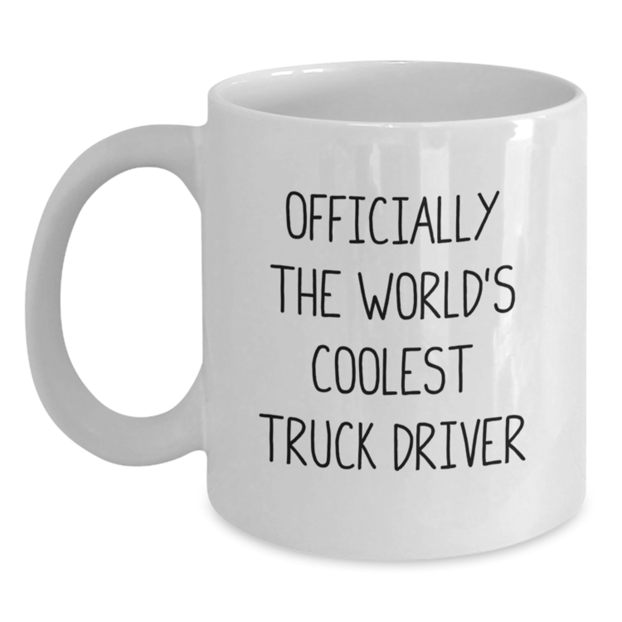Funny Truck Driver Gifts, Officially The World's Coolest Truck Driver White Coffee Mug, Birthday Unique Gifts from Men to Truck Driver - Main