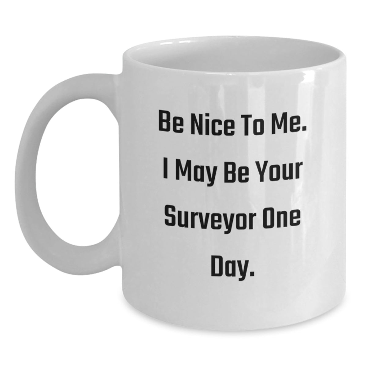 Funny Surveyor Gifts for Men from Friends, White Coffee Mug, Be Nice To Me. I May Be Your Surveyor One Day., Christmas Unique Gift Ideas - Main