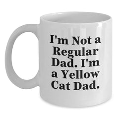 Yellow Cat Dad Funny Gifts for Men Unique White Coffee Mug, 11oz or 15oz Ceramic Mug, Ideal Gift for Yellow Cat Lover Friends and Family - Main