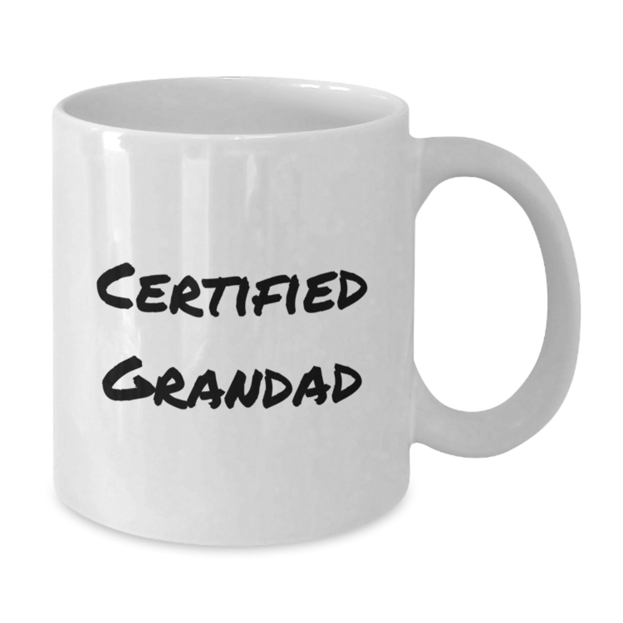 Funny Grandad Gifts, White Coffee Mug for Men, 'Certified Grandad' Quote, Perfect Graduation Unique Gifts from Family - Additional