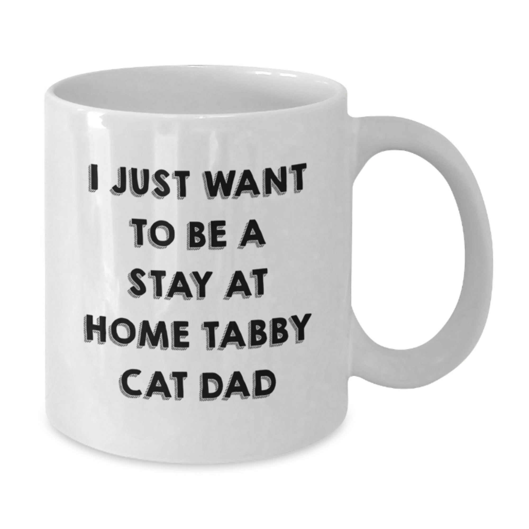 Funny Tabby Cat Gifts for Her, Unique White Coffee Mug by I Just Want To Be A Stay At Home Tabby Cat Dad, Gifts from Mom to Family, Birthday Unique Gifts - Additional