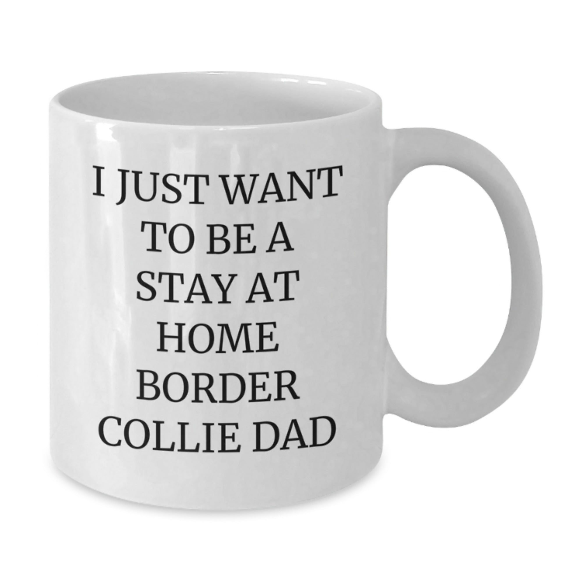 Funny Border Collie Dog Dad Gifts from Men to Graduation Unique Gifts for Border Collie Dog Lovers - I Just Want To Be A Stay At Home Border Collie Dad Quote White Coffee Mug - Additional