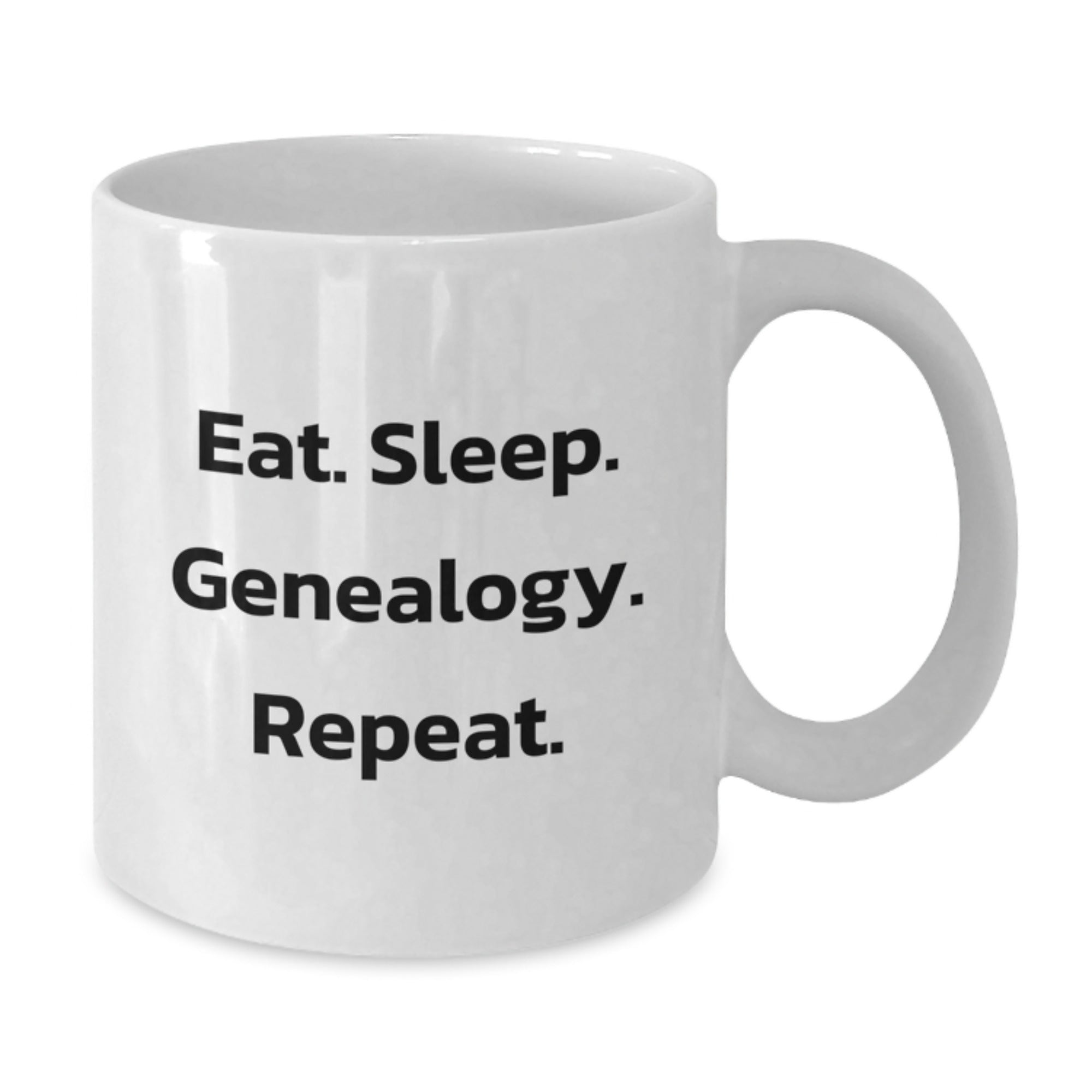 Funny Genealogy Gifts from Friends - Eat. Sleep. Genealogy. Repeat. White Coffee Mug for Genealogy Enthusiasts, Birthday Unique Gifts, Gift Ideas for Women, Men, Family - Additional