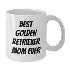 Funny Golden Retriever Dog Mom Gifts from Family Friends for Best Mom Ever Birthday Unique Gifts White Coffee Mug - Additional