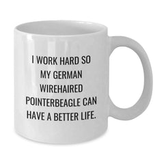Funny German Wirehaired Pointer Dog Lover Gifts from Family to Friends on Valentine's White Coffee Mug - Additional