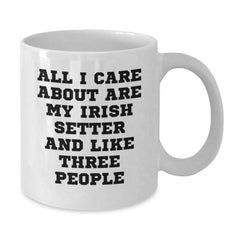 Funny Irish Setter Dog Lover's Gifts from Friends for Valentine's Unique White Coffee Mugs 11oz - Additional