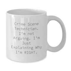 Funny Crime Scene Technician Gifts from Friends for Men and Women - White Coffee Mug - Additional