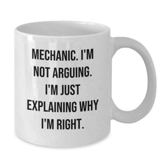 Funny Mechanic Gifts for Friends from Men, White Coffee Mugs with Mechanic Quotes, Christmas Unique Presents - Additional