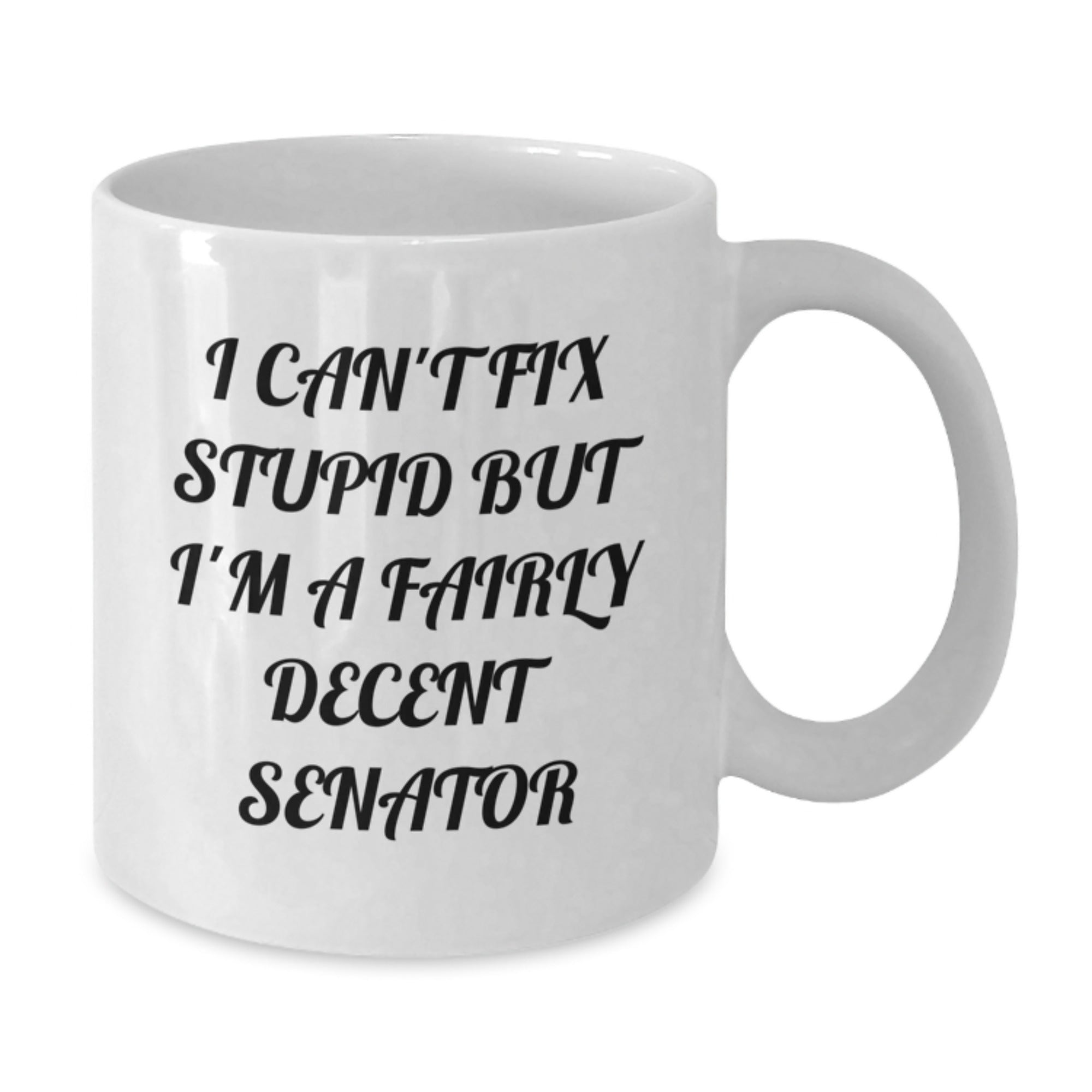 Funny Senator White Coffee Mugs Gifts for Senator Men Friends Family, Unique Christmas Unique Gifts from Friends and Family, I'm A Fairly Decent Senator White Coffee Mug - Additional