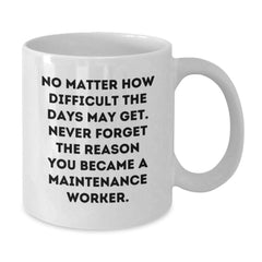 Inspirational Maintenance Worker Gifts, Funny Quote Coffee Mug, Gifts from Men, Women, Family, Friends - White 11oz/15oz Ceramic, Microwave Dishwasher Safe - Additional