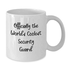 Funny Security Guard Gifts for Men, Women, or Friends - White Coffee Mug with 'Officially The World's Coolest Security Guard' Quote - Gifts from Family, Coworkers, or Friends - Perfect for Graduation - Additional