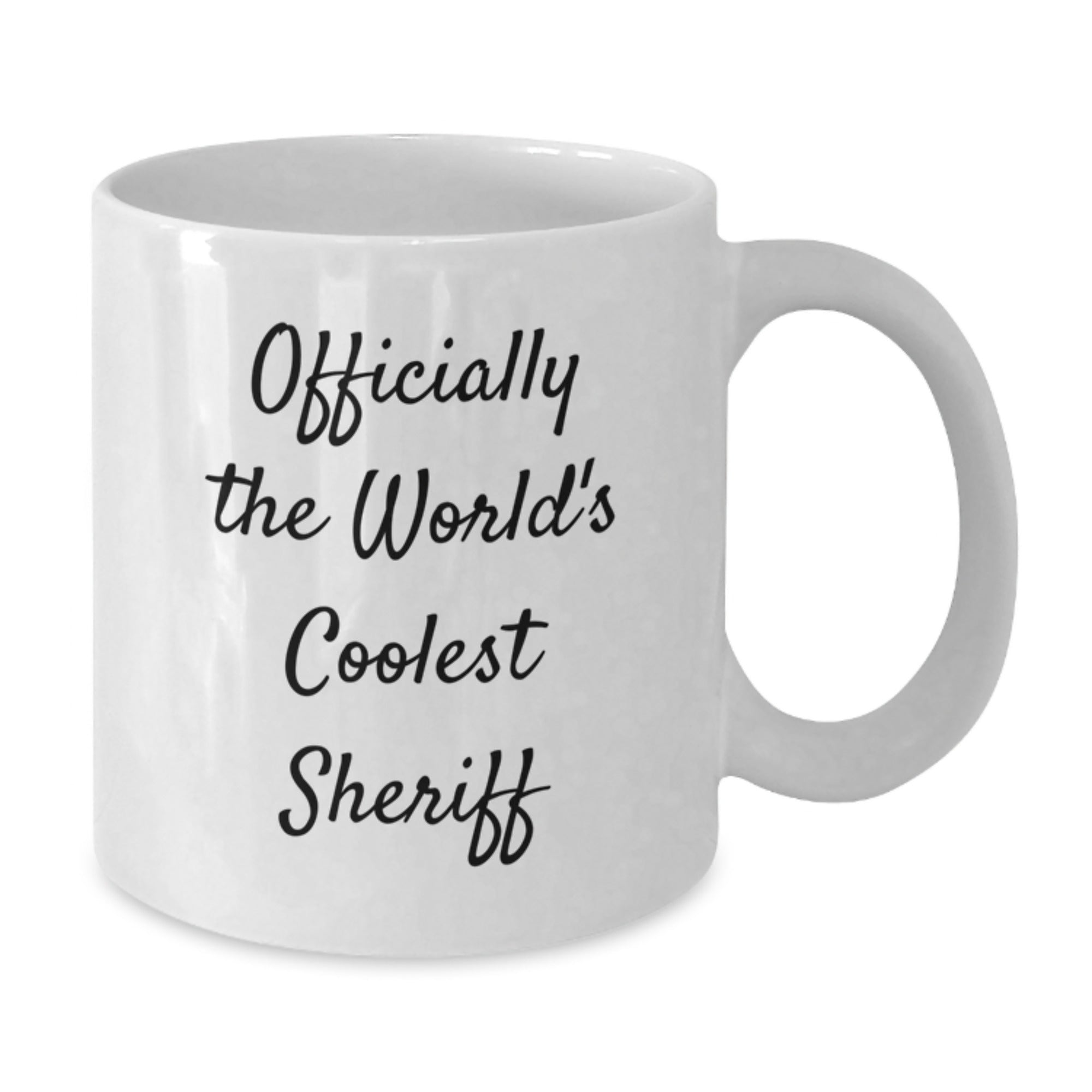Sheriff Gifts for Him - 'Officially The World's Coolest Sheriff' Funny White Coffee Mug for Graduation, Perfect for Friends, Family, or Coworkers - Additional