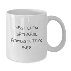 Funny Database Administrator Gifts from Friends - Best Effin' White Coffee Mug for Graduation - Additional