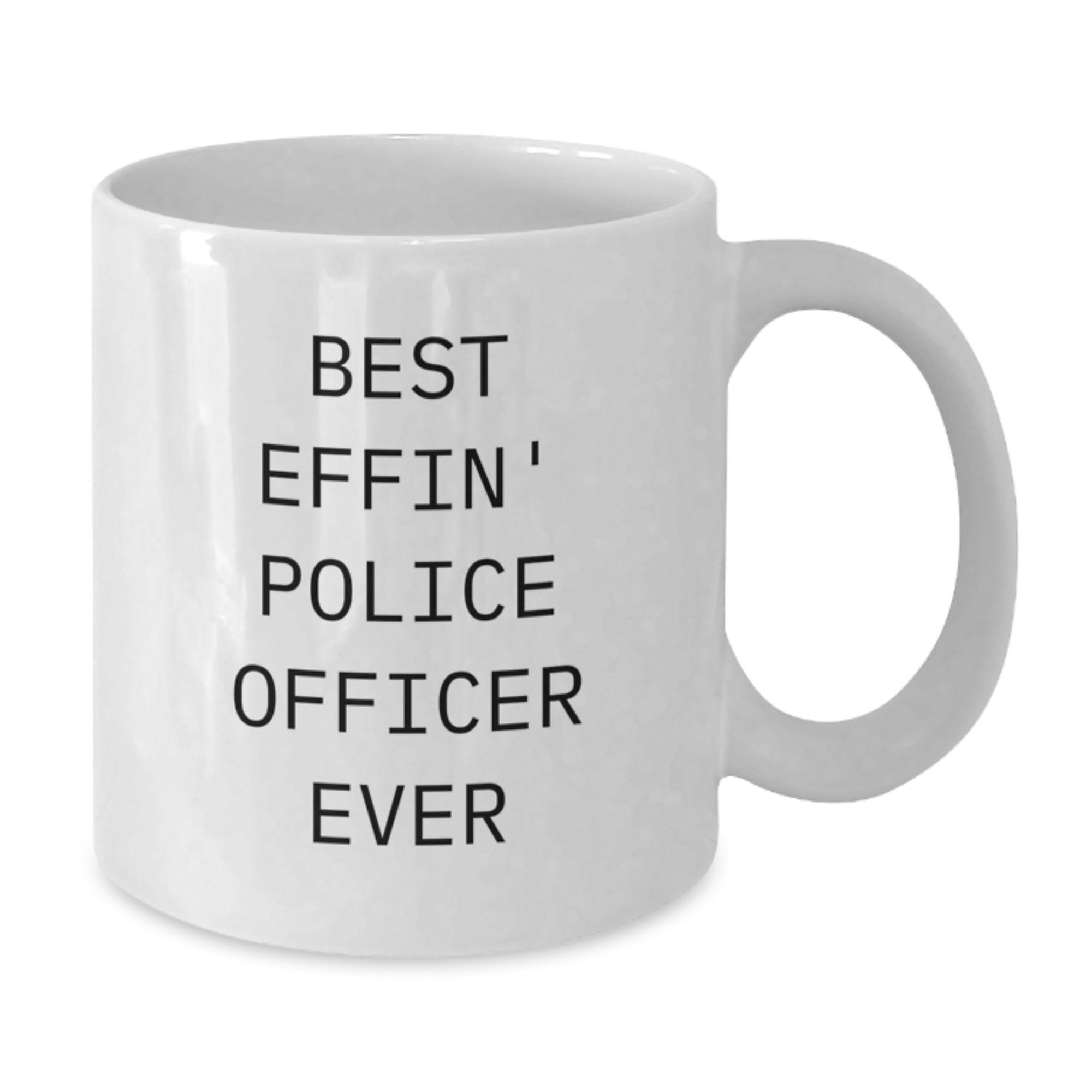 Funny Police Officer Gifts for Men, 'Best Effin' White Coffee Mug for Graduation, Gifts from Friends to Coworkers - Additional