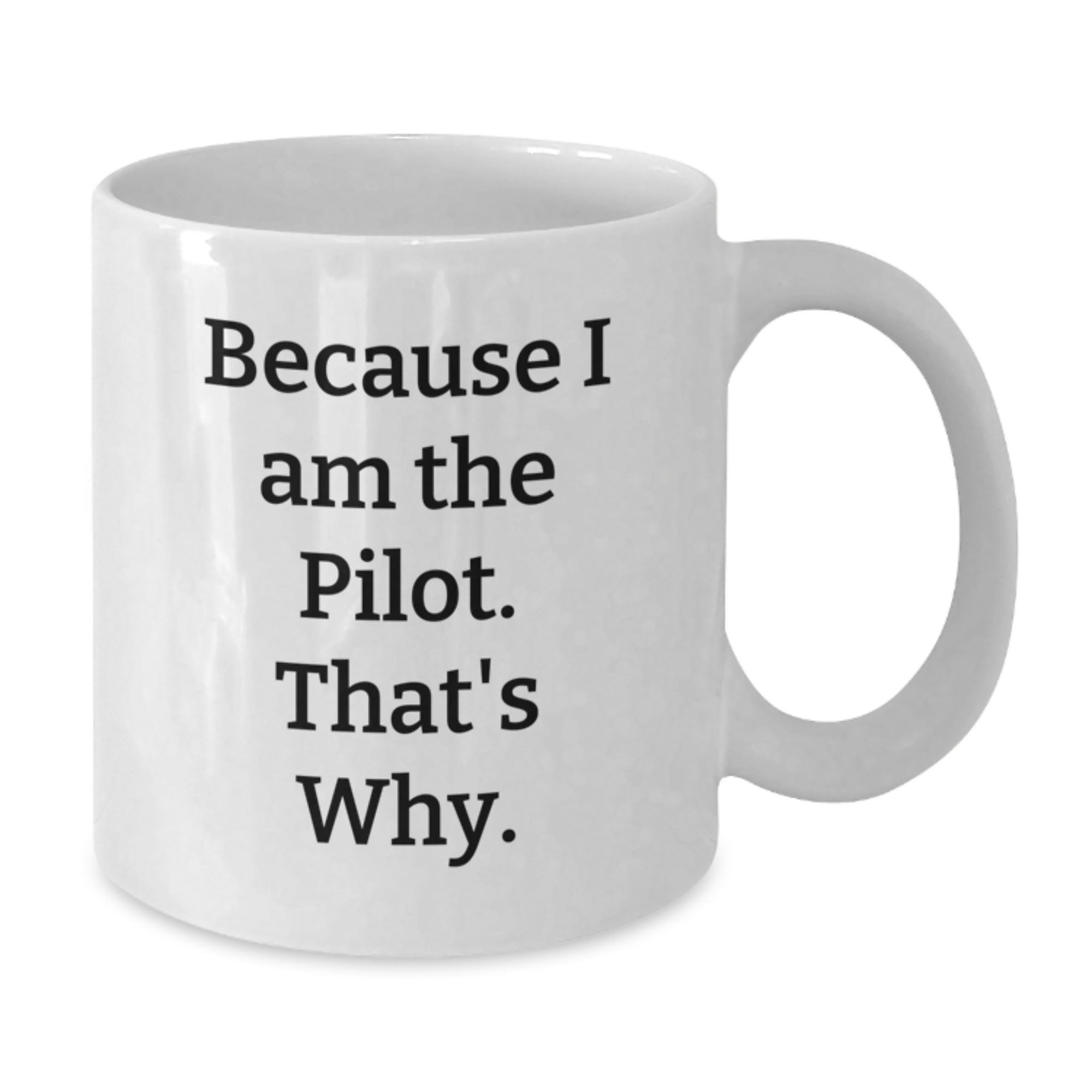 Pilot Gifts for Men from Family, Because I Am The Pilot. That's Why. - White Coffee Mug for Graduation Unique Gifts - Additional