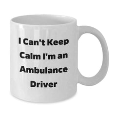 Ambulance Driver Gifts for Men - Funny White Coffee Mug, 'I Can't Keep Calm I'm An Ambulance Driver' Christmas Unique Gifts from Friends, Family, Coworkers - Additional