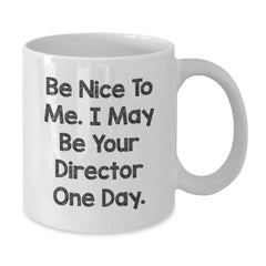 Funny Director White Coffee Mug Gifts from Friends for Men, Be Nice To Me, Cute Christmas Unique - Additional
