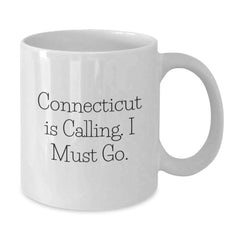 Connecticut Lovers' Funny Mugs Gifts from Friends, Family, or Coworkers - 'Connecticut Is Calling. I Must Go.' Quote, White Coffee Mug, Birthday Unique Gifts - Additional