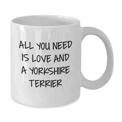 Funny Yorkshire Terrier Dog Gifts from Friends for Christmas Unique Whites Coffee Mugs with Quotes, 11oz or 15oz, Ceramic, Microwave and Dishwasher Safe - Additional