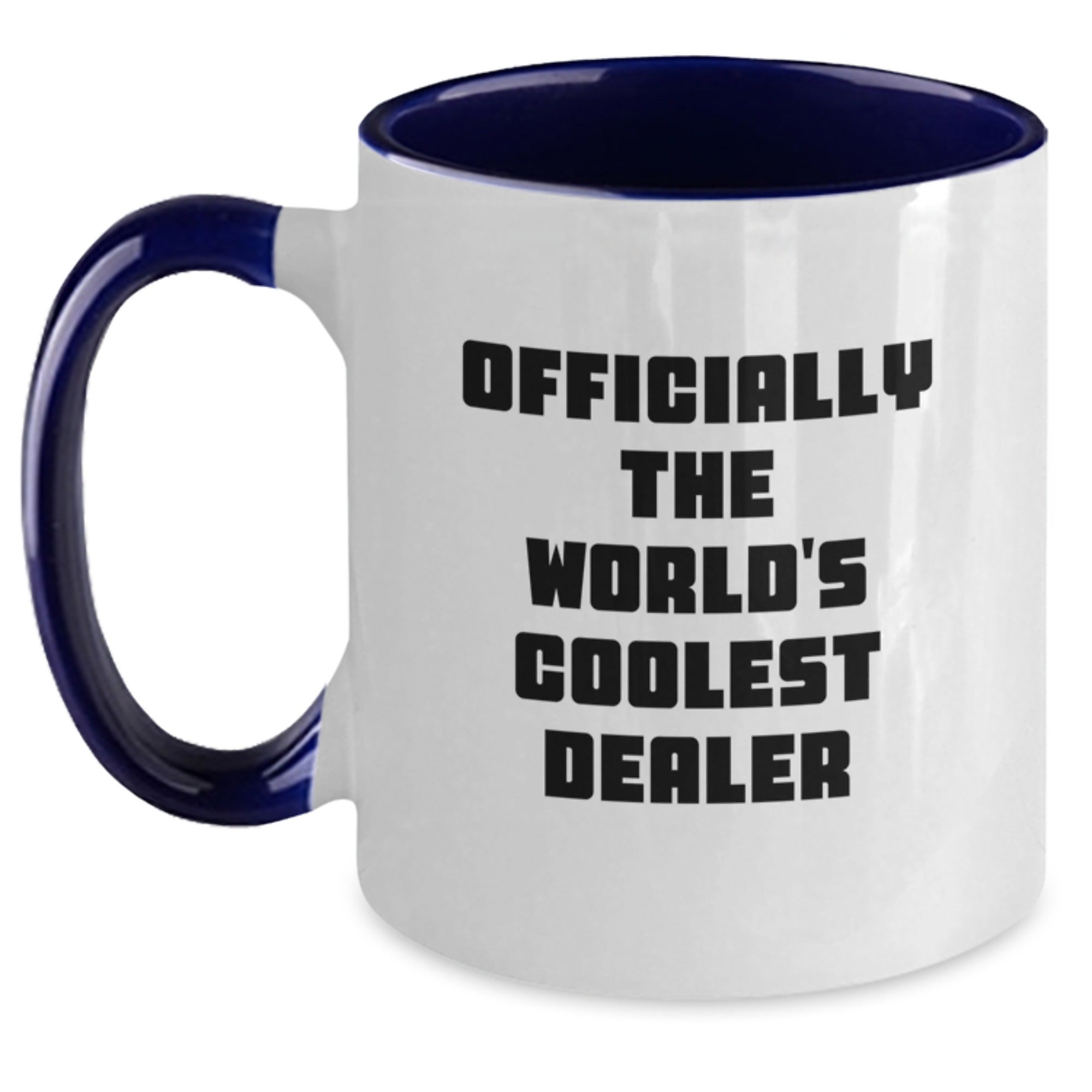 Funny Gifts from Friends for Dealer Enthusiasts - Officially The World's Coolest Dealer Two Tone Coffee Mugs, Perfect for Men, Women, Coworkers, Family - Christmas Unique Gifts - Main