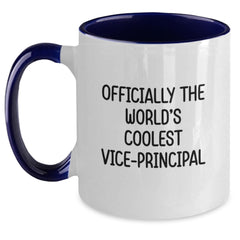 Funny Vice-principal Gifts from Friends for Birthday, Officially The World's Coolest Vice-principal Two Tone Coffee Mug, Four Color Options, 11oz Capacity - Main