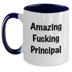 Funny Principal Gifts from Friends and Family - Two Tone Coffee Mug, Black and White, Red and White, Navy and White, Pink and White, 11oz, Birthday Unique Gifts for Principal - Main