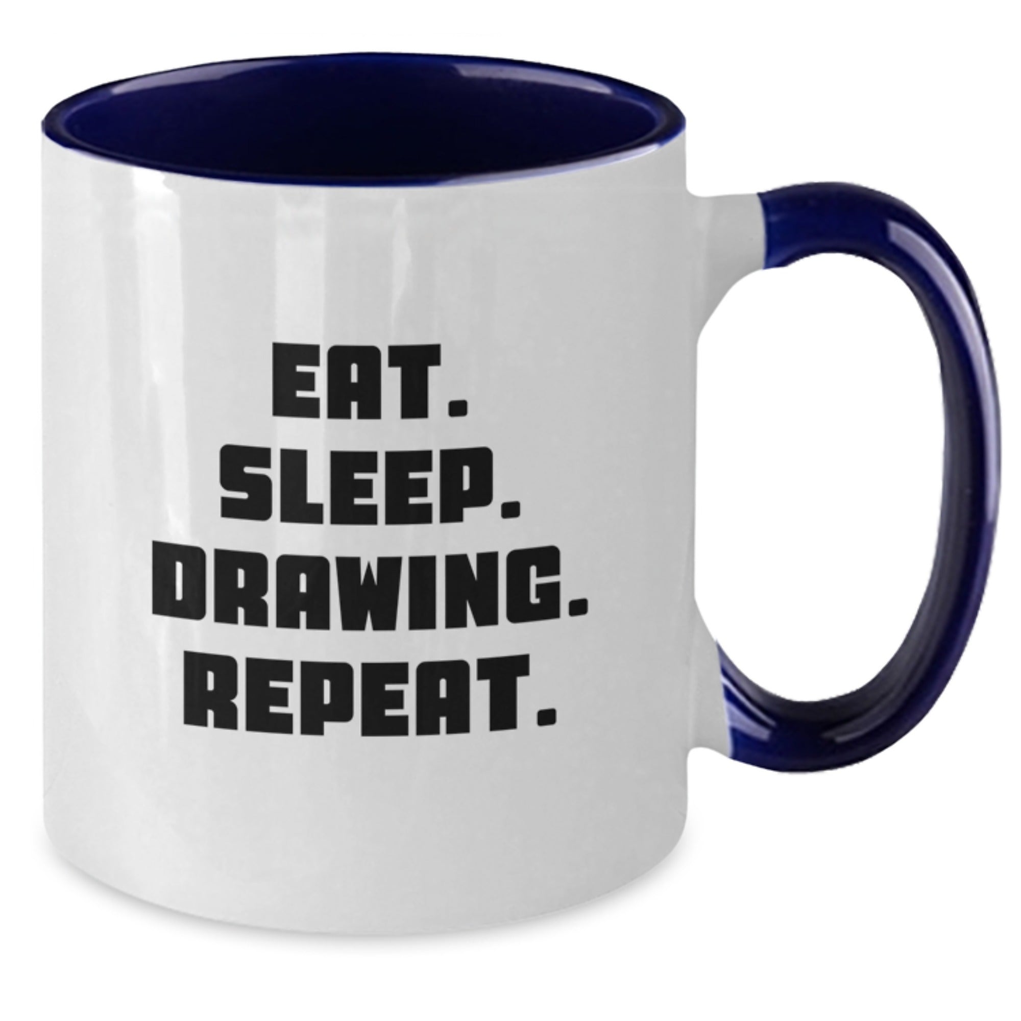 Funny Drawing Gifts for Men, Women, Friends, and Coworkers - Eat. Sleep. Drawing. Repeat. Two Tone Coffee Mug for Graduation - Additional