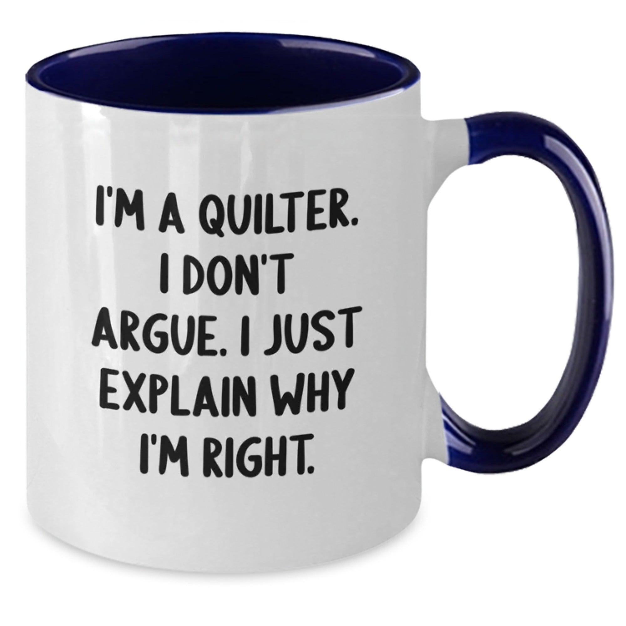 Funny Quilter Gifts, Inspirational Two Tone Coffee Mug for Quilters, Christmas Memorable Present Ideas for Family, Friends, and Coworkers Who Love to Quilt - Additional