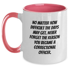 Inspirational Correctional Officer Gifts from Family - Correctional Officer Graduation Unique Gifts for Men - Two Tone Coffee Mug with Quote - Main