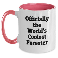 Funny Forester Gifts for Men, Officially The World's Coolest Forester Two Tone Coffee Mugs for Christmas, Gifts from Friends or Family - Main