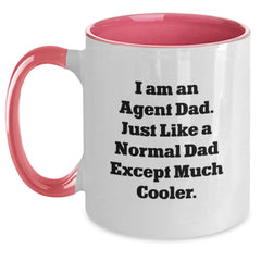 Agent Dad Funny Gifts from Men to Agent Graduation Unique Two Tone Coffee Mugs for Agent Dads - Main