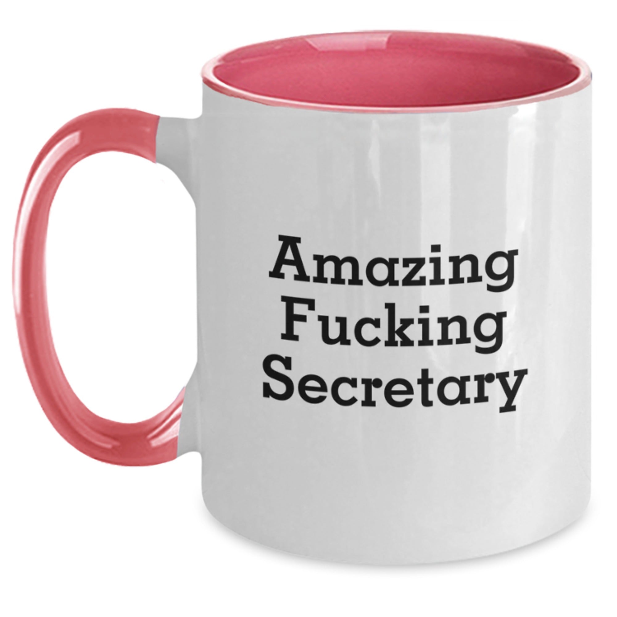 Gifts from Friends, Birthday Unique Secretary Humor, Two Tone Coffee Mug, Funny Quote, Amazing F--king Secretary - Main