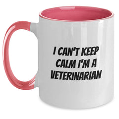Funny Veterinarian Gifts from Friends for Graduation - 'I Can't Keep Calm I'm A Veterinarian' Two Tone Coffee Mug - Main
