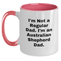 Australian Shepherd Dog Dad Funny Quote Two Tone Coffee Mug Gifts for Him from Family - Main