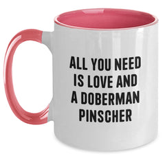 Doberman Pinscher Dog Gifts, Funny Quote, Two Tone Coffee Mug, Birthday Unique Presents from Family to Friends - Main