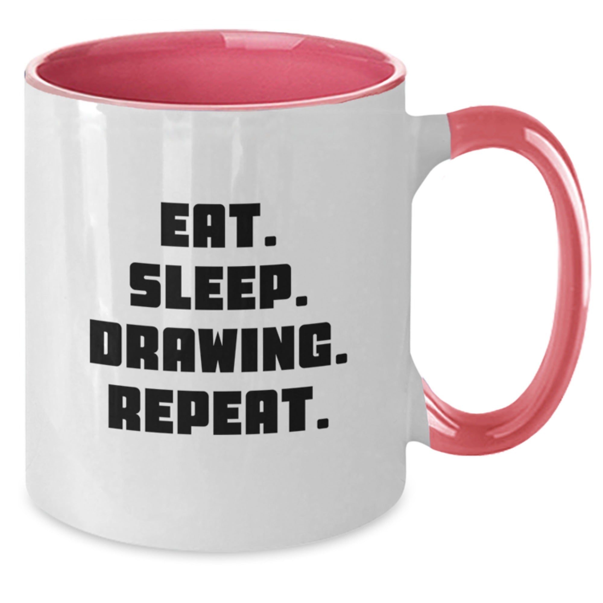 Funny Drawing Gifts for Men, Women, Friends, and Coworkers - Eat. Sleep. Drawing. Repeat. Two Tone Coffee Mug for Graduation - Additional