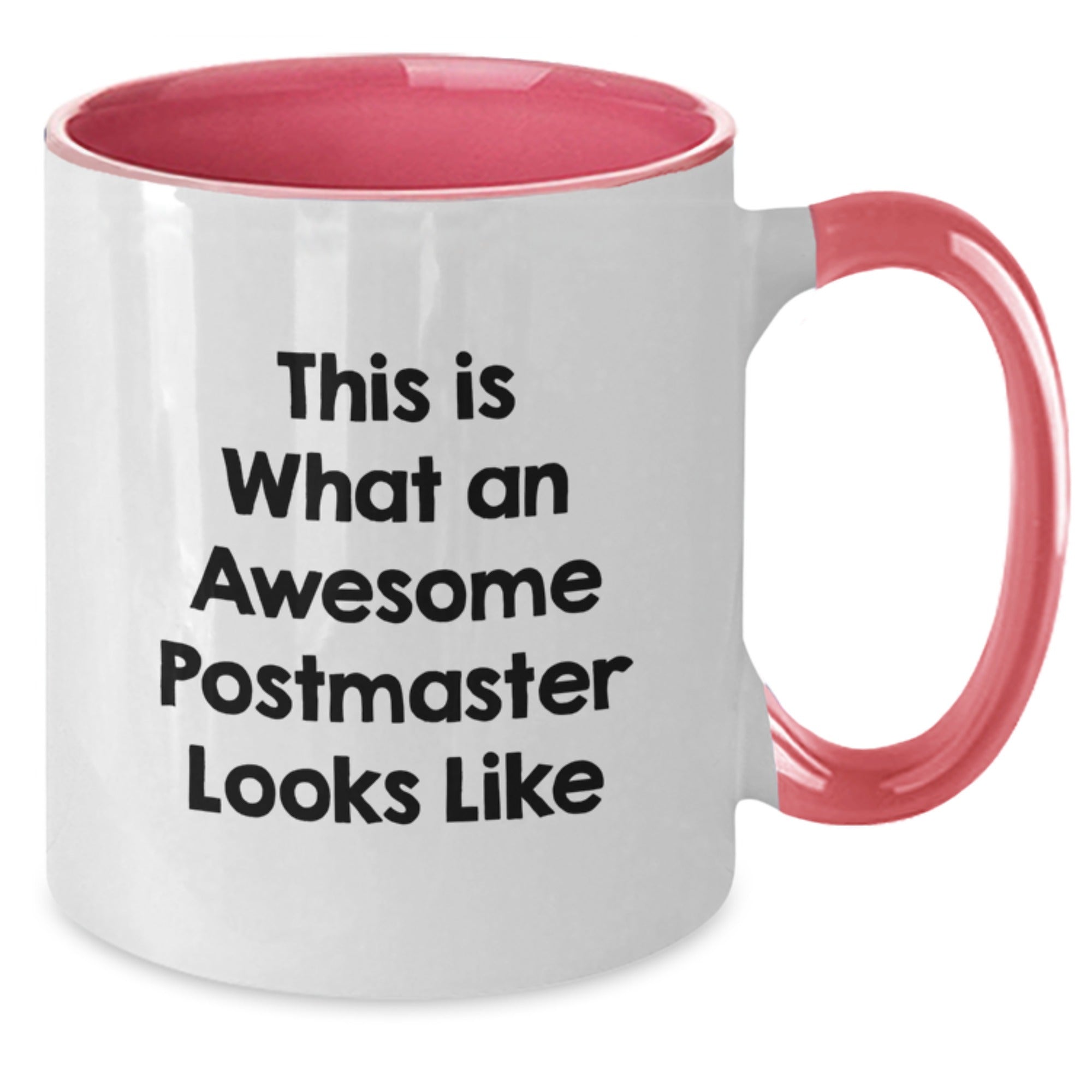 Funny Postmaster Gifts, This Is What An Awesome Postmaster Looks Like Two Tone Coffee Mug, Graduation Unique Gifts from Friends, Perfect for Postmaster, Women, and Family - Additional
