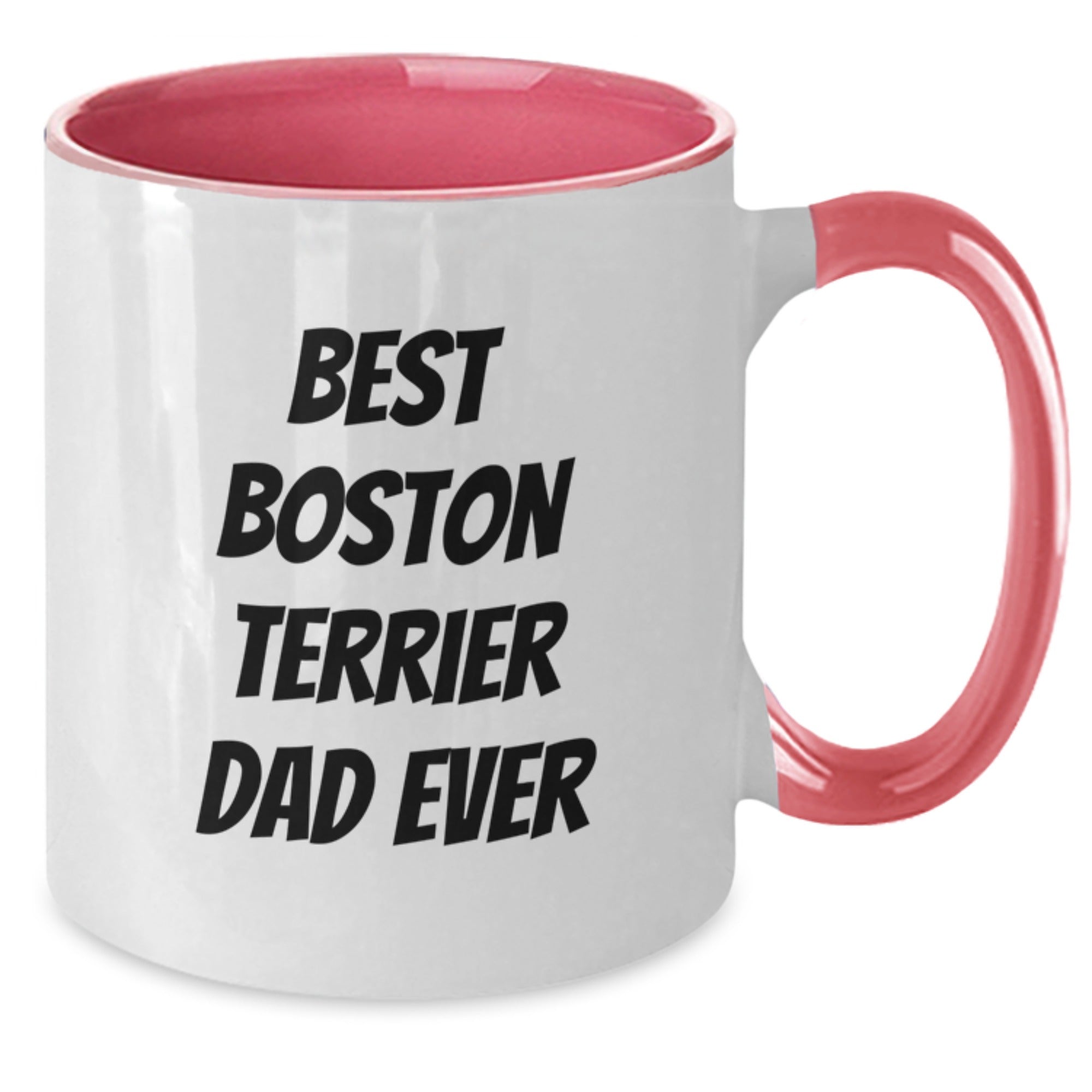 Boston Terrier Dog Lover's Funny Gift for Dad - Two Tone Coffee Mug, Gifts from Men to Boston Terrier Dog Dad on Birthday - Additional
