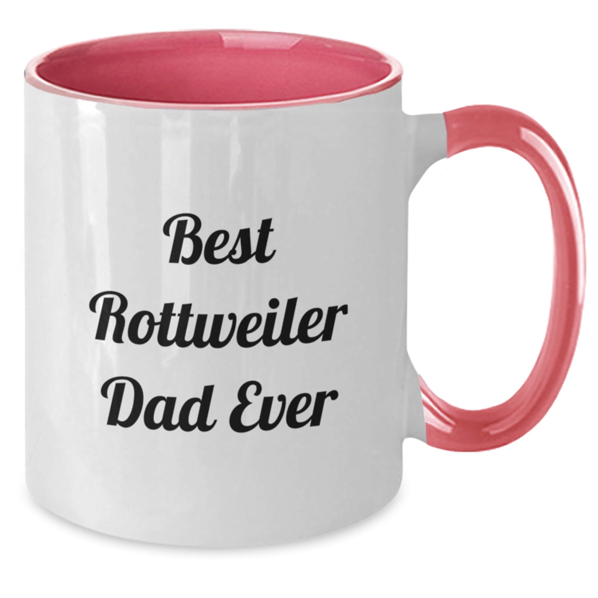 Funny Rottweiler Dog Gifts for Men and Women - Best Rottweiler Dad Ever Two Tone Coffee Mug - Birthday Unique Gift from Friends and Family - Additional