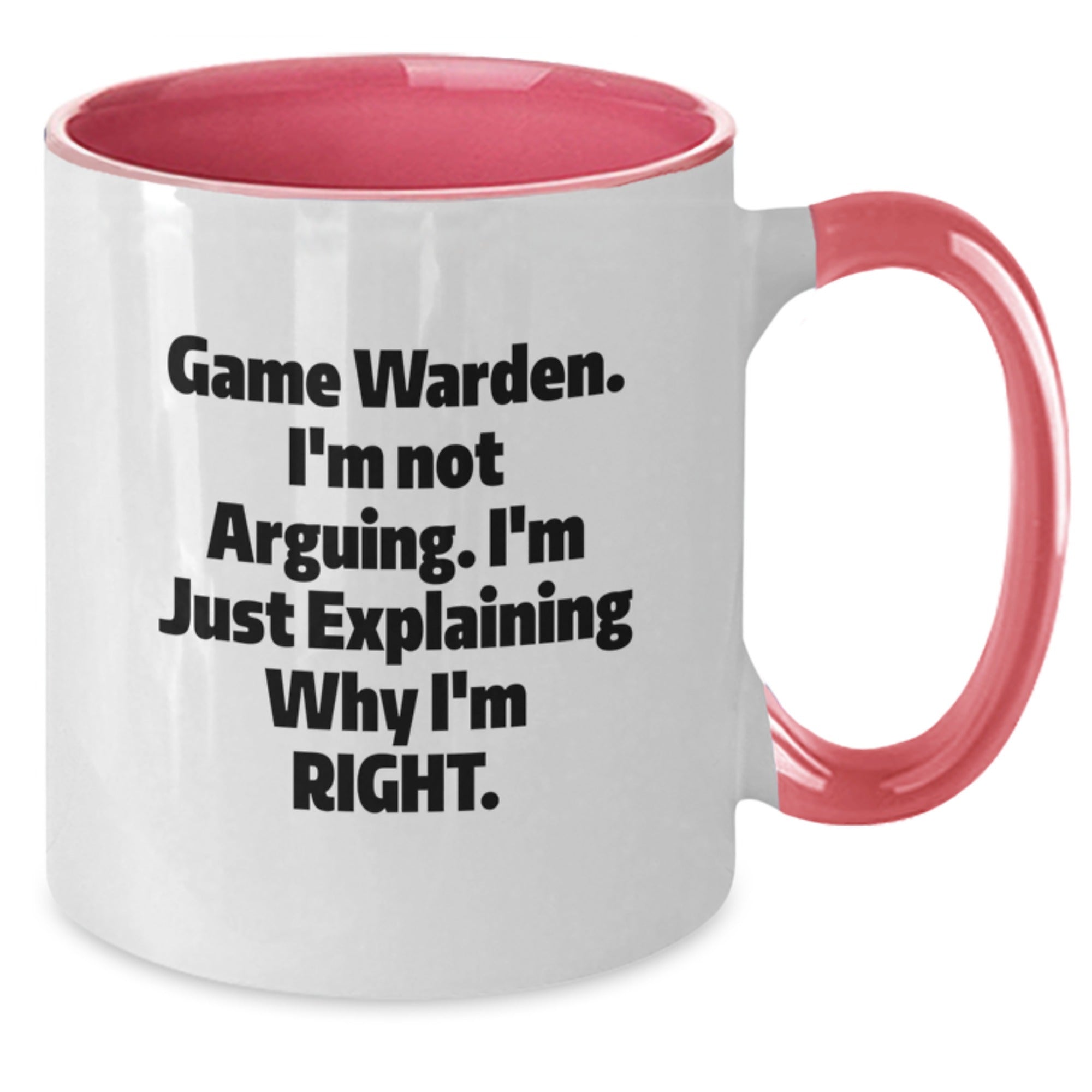Funny Game Warden Gifts from Friends and Family for Him, Christmas Unique Mug with Two Tone Design, I'm Not Arguing. I'm Just Explaining Why I'm Right. - Additional