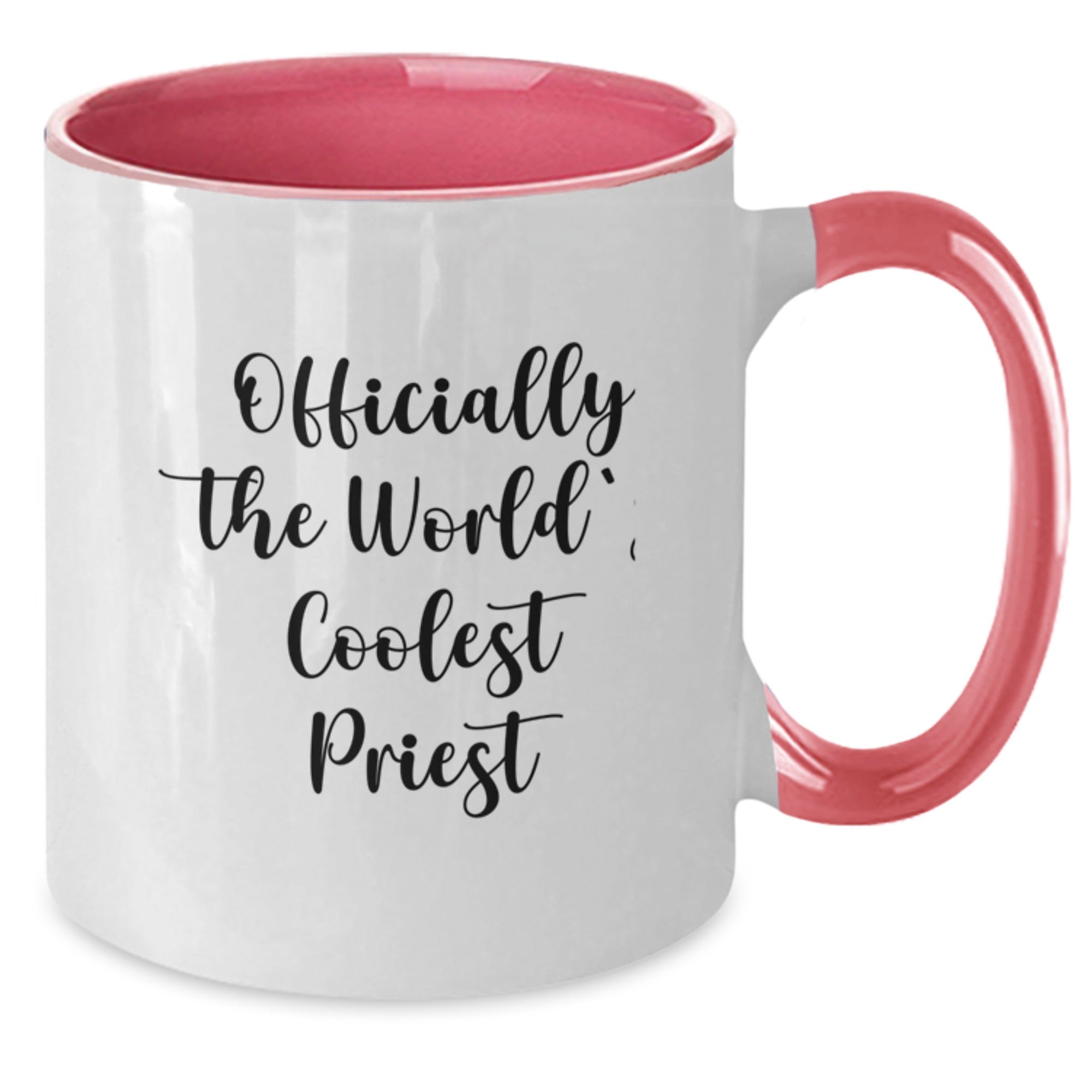 Funny Priest Gifts, Officially The World's Coolest Priest Two Tone Coffee Mug, Graduation Unique Gifts from Men to Priest, Ideal Gift for Priest - Additional
