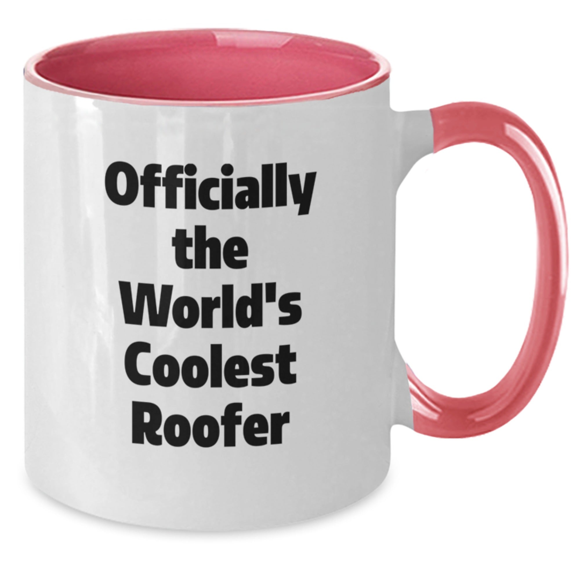 Funny Roofer Gifts - Officially The World's Coolest Roofer Two Tone Coffee Mug for Men, Women, or Friends from Family on Birthday - Additional