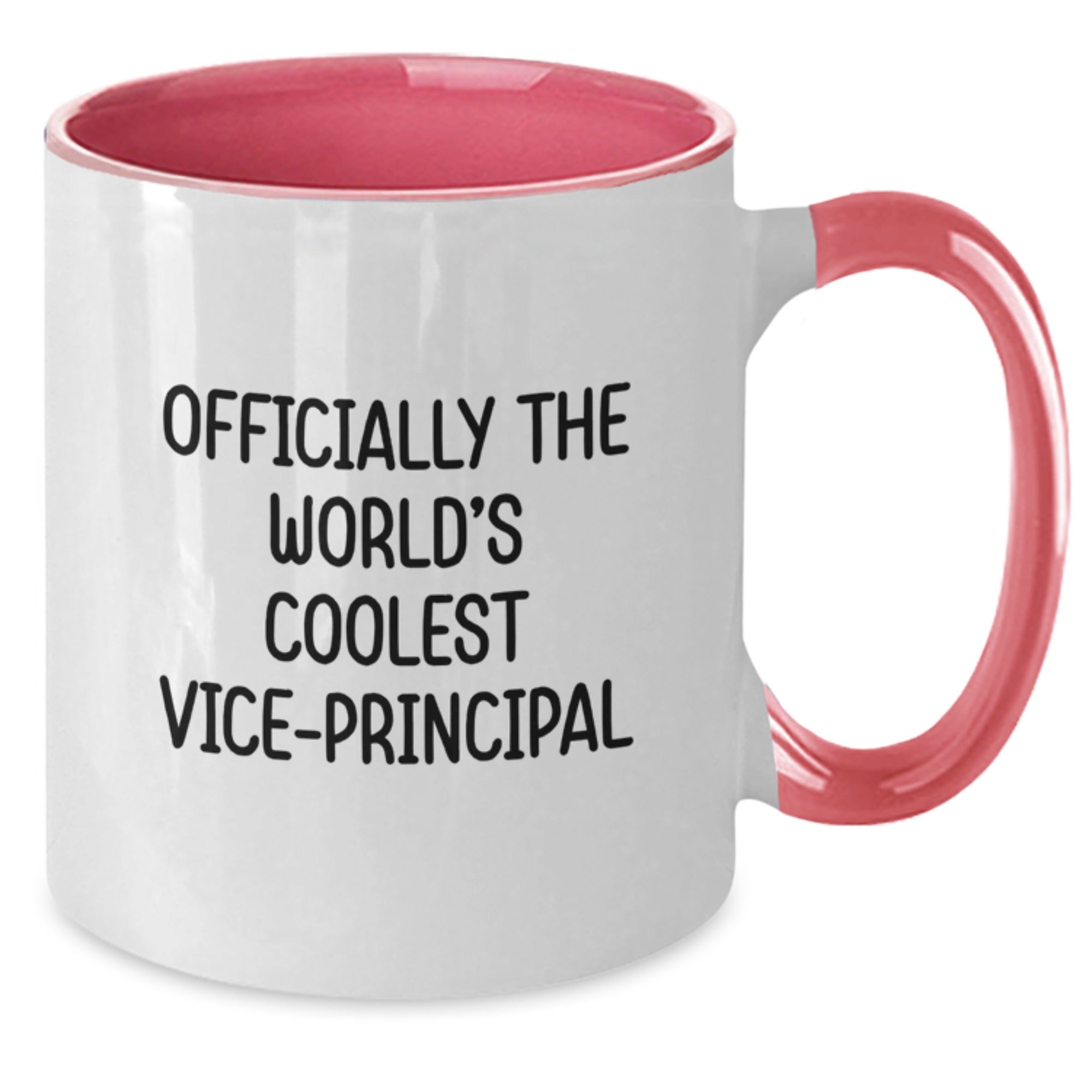 Funny Vice-principal Gifts from Friends for Birthday, Officially The World's Coolest Vice-principal Two Tone Coffee Mug, Four Color Options, 11oz Capacity - Additional