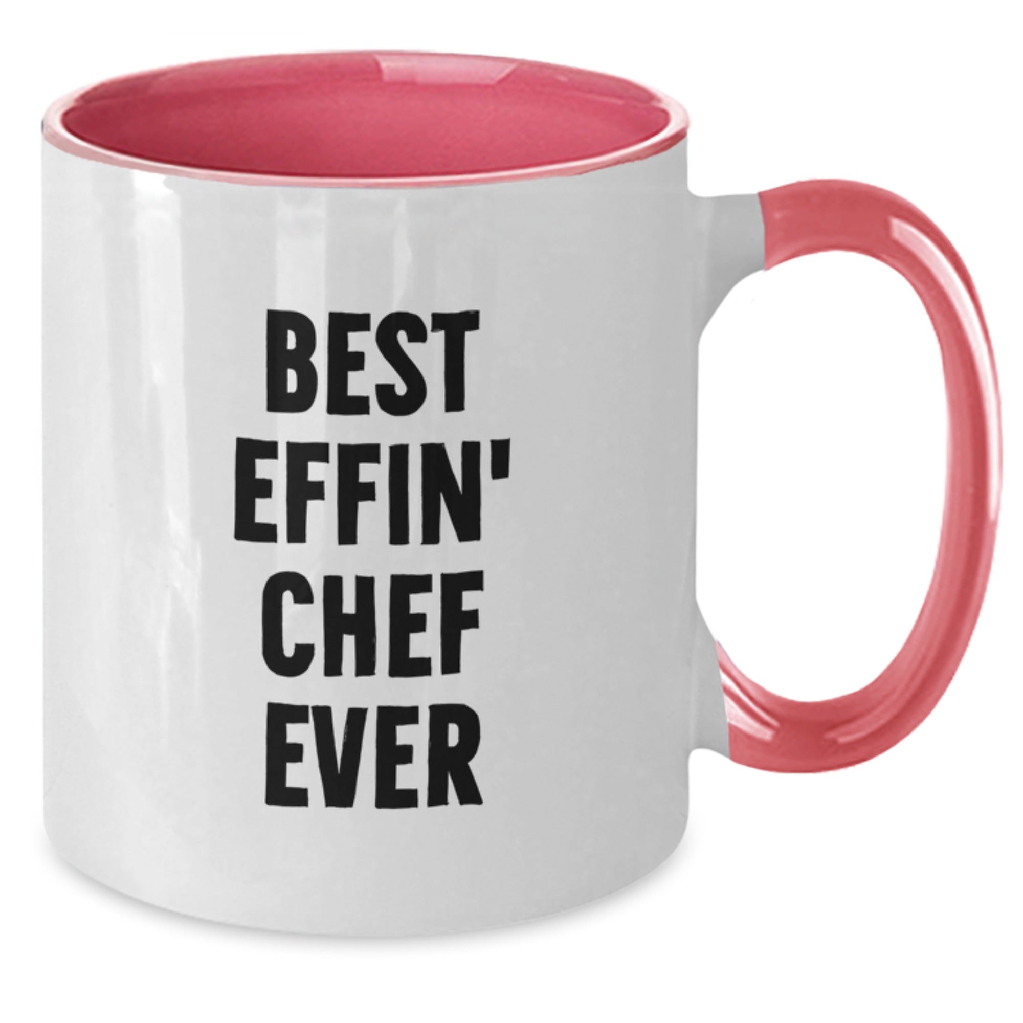 Funny Chef Gifts for Men Women Friends Family - Two Tone Coffee Mug with Best Effin' Chef Ever Quote - Additional