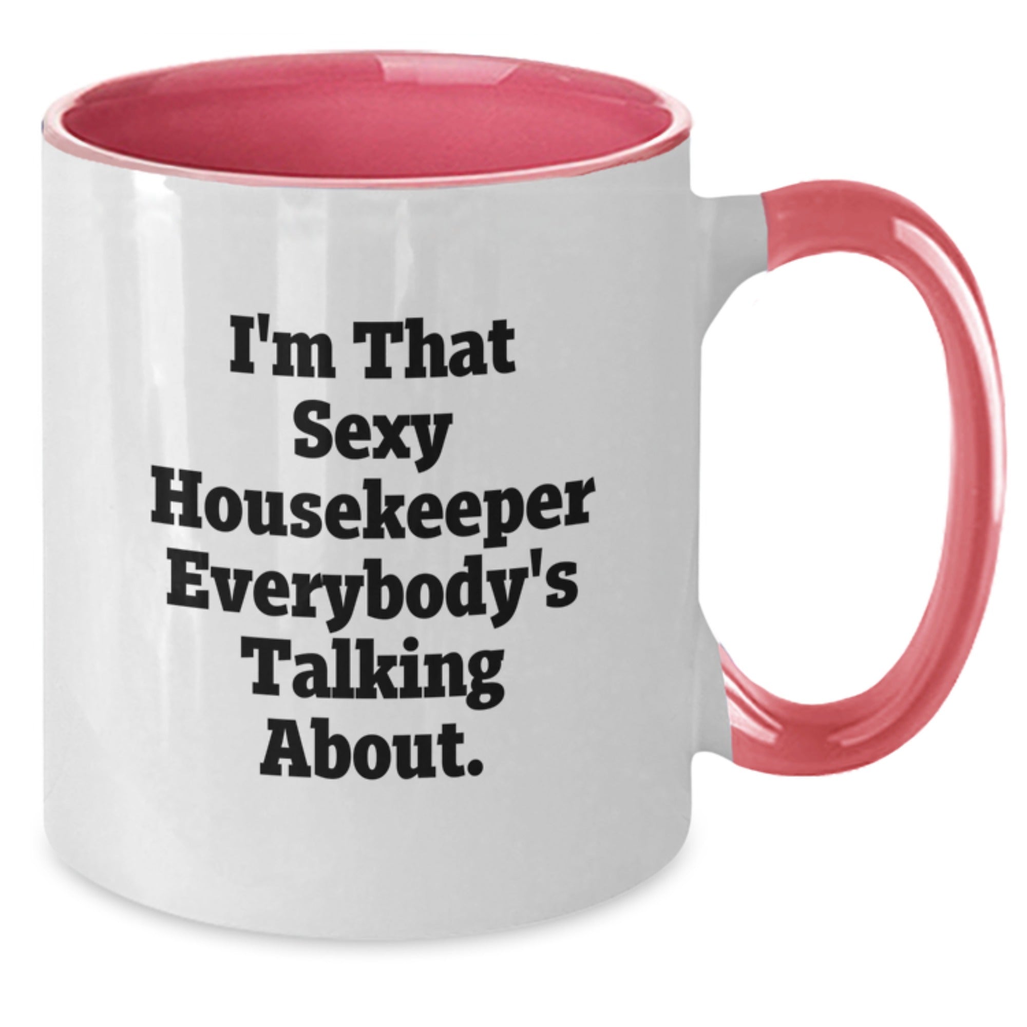 Funny Housekeeper Quotes Gifts from Friends for Housekeeper Lover Two Tone Coffee Mug Black and White - Additional