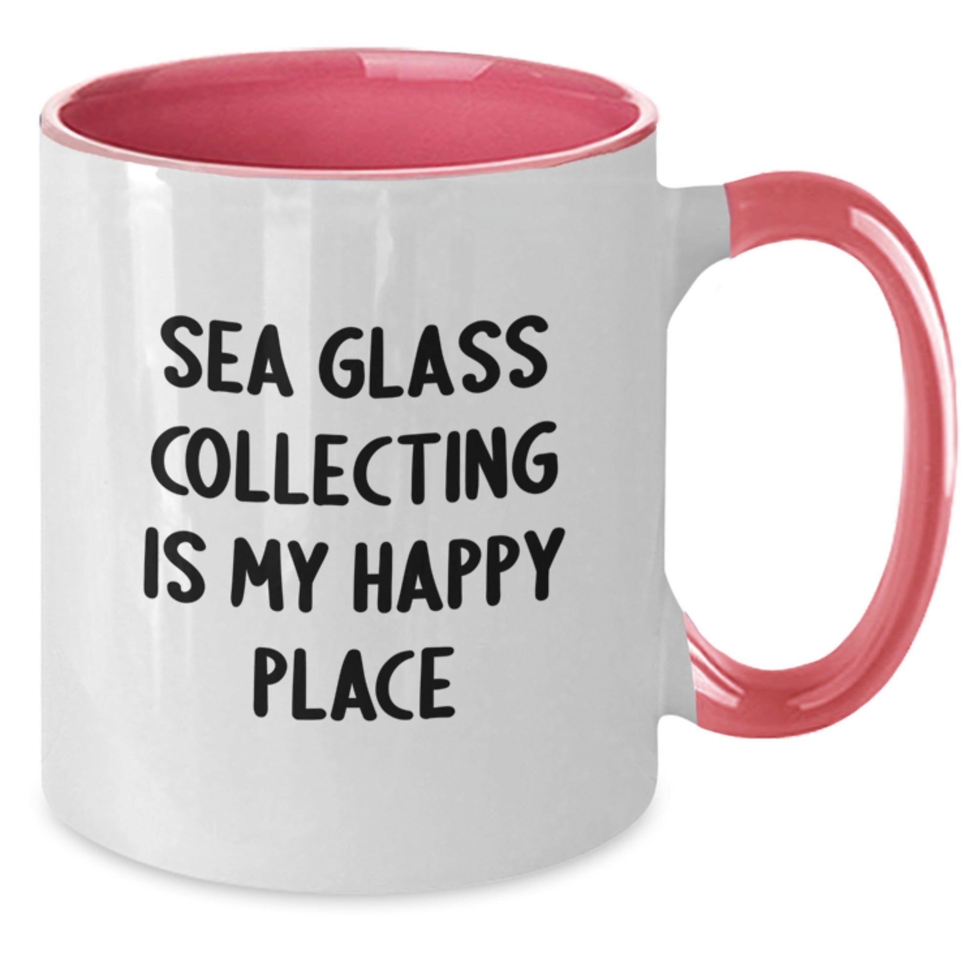 Funny Sea Glass Collecting Gifts for Women - Sea Glass Collecting Is My Happy Place Two Tone Coffee Mug Valentine's Unique Gifts from Friends - Additional