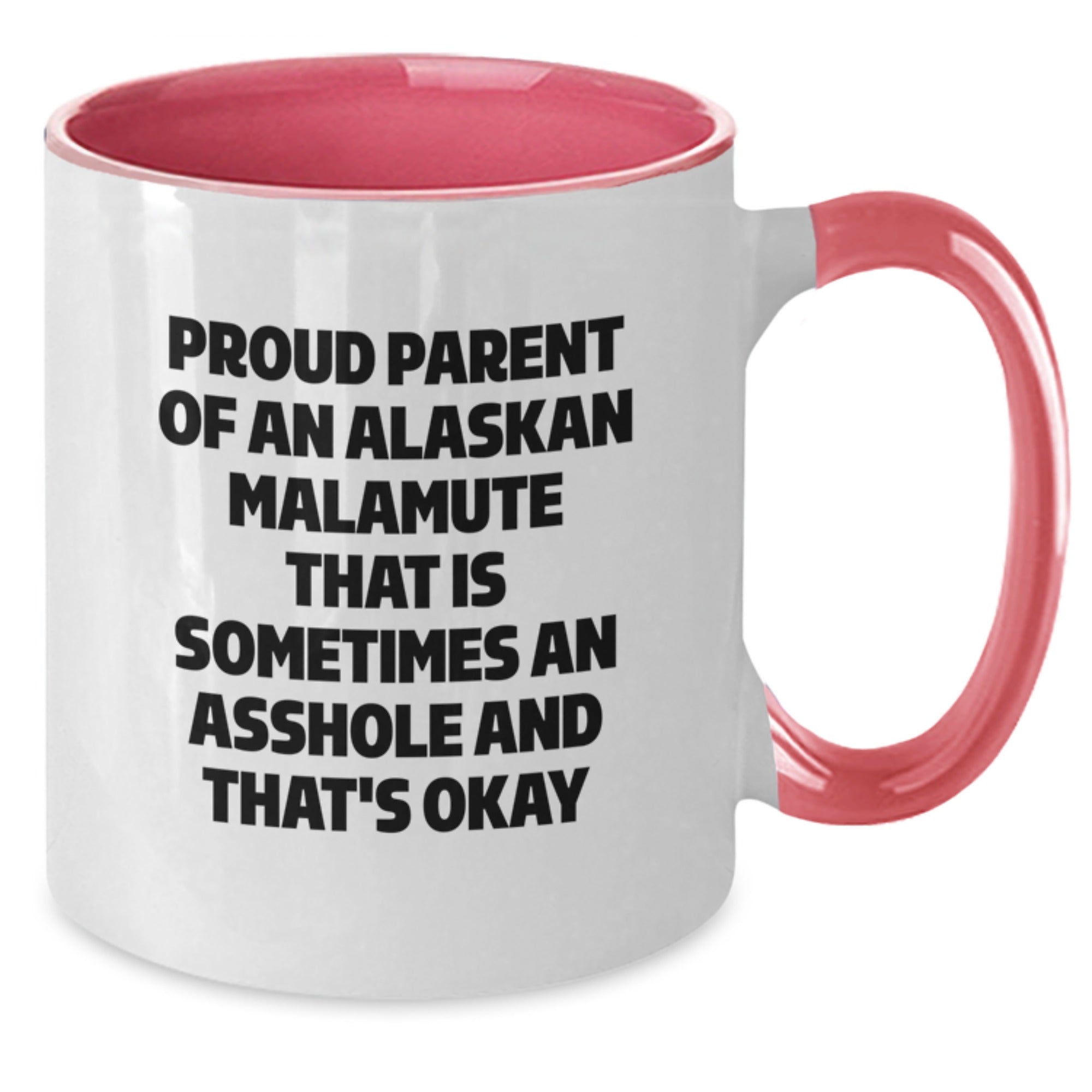 Funny Alaskan Malamute Dog Valentine's Unique Gifts from Proud Parents - Two Tone Coffee Mugs for Men and Women - Additional