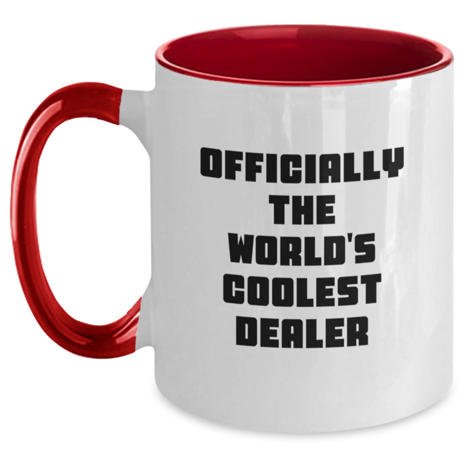 Funny Gifts from Friends for Dealer Enthusiasts - Officially The World's Coolest Dealer Two Tone Coffee Mugs, Perfect for Men, Women, Coworkers, Family - Christmas Unique Gifts - Main